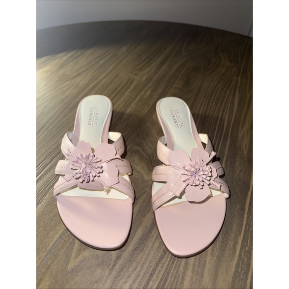 Classic Elements Shoes - Classic Elements Pink Floral Slide Sandals